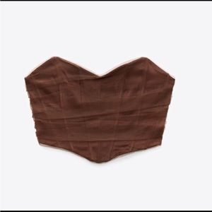 Zara tulle brown corset top
